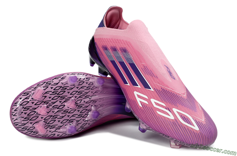 Adidas F50 Elite Laceless FG Firm Ground Soccer Cleats - Pink/Vibrant Violet/Soft Lavender 4