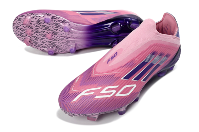 Adidas F50 Elite Laceless FG Firm Ground Soccer Cleats - Pink/Vibrant Violet/Soft Lavender