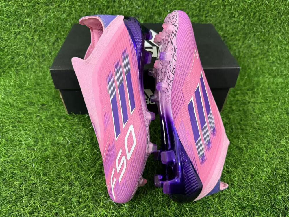 Adidas F50 Elite Laceless FG Firm Ground Soccer Cleats - Pink/Vibrant Violet/Soft Lavender
