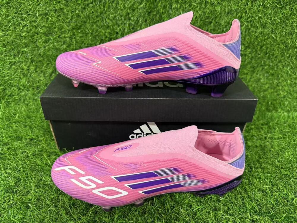 Adidas F50 Elite Laceless FG Firm Ground Soccer Cleats - Pink/Vibrant Violet/Soft Lavender