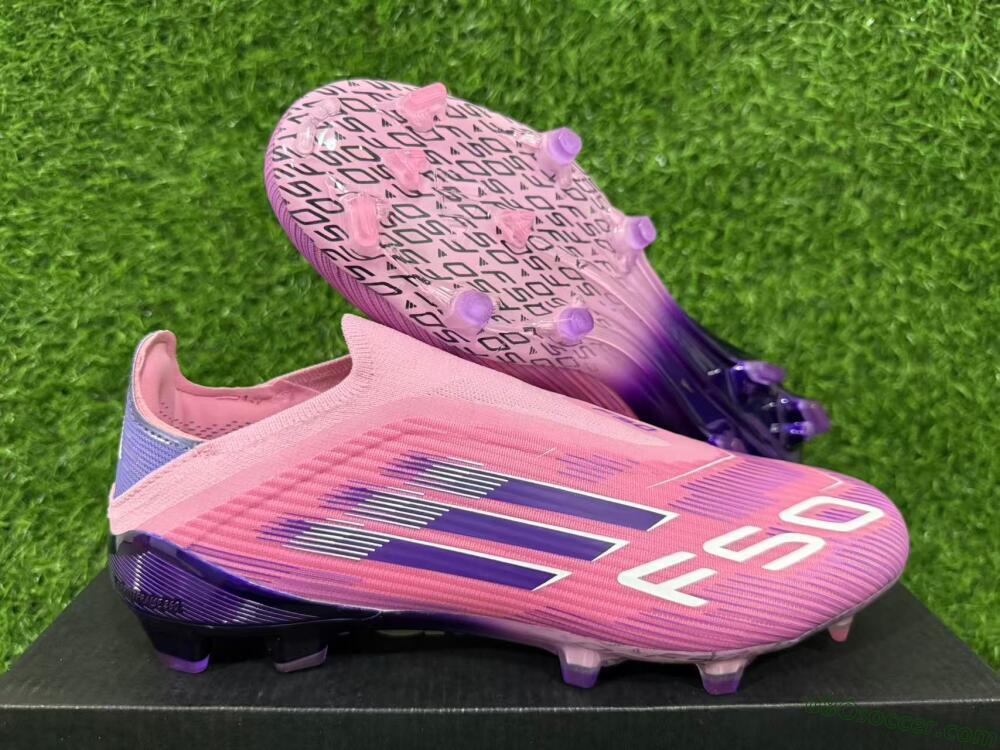 Adidas F50 Elite Laceless FG Firm Ground Soccer Cleats - Pink/Vibrant Violet/Soft Lavender