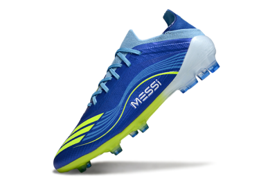 Messi x Adidas F50 Elite FG Firm Ground Soccer Cleats - Blue/Neon Yellow/Cyan Blue