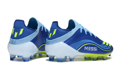Messi x Adidas F50 Elite FG Firm Ground Soccer Cleats - Blue/Neon Yellow/Cyan Blue