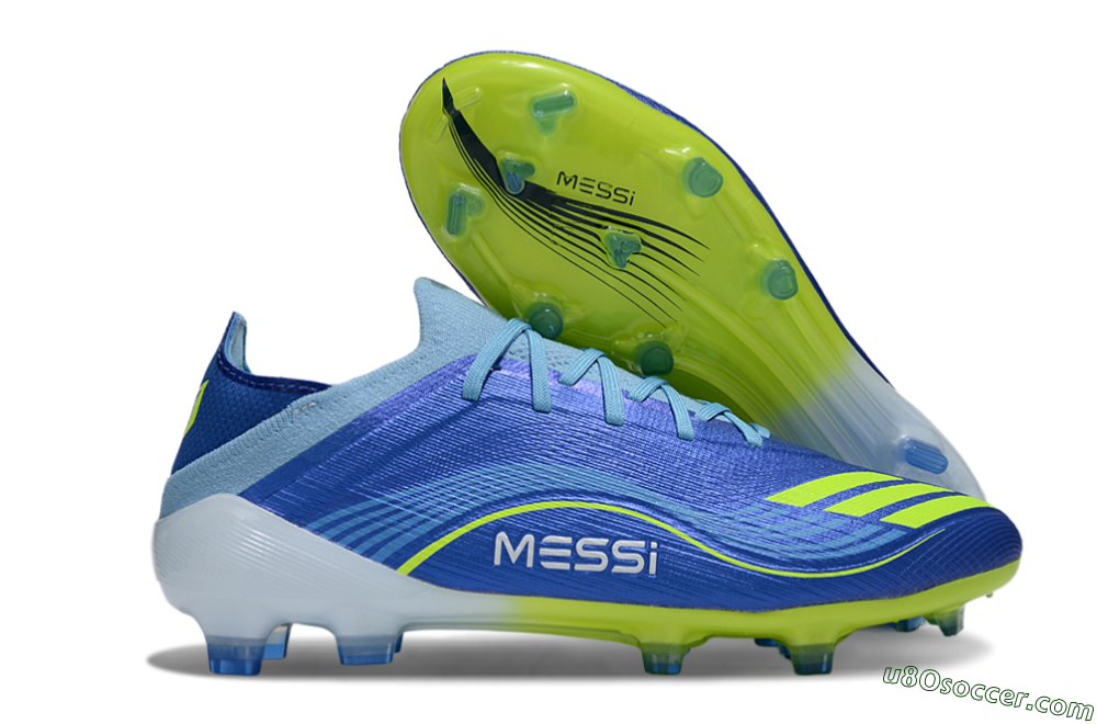 Messi x Adidas F50 Elite FG Firm Ground Soccer Cleats - Blue/Neon Yellow/Cyan Blue 1