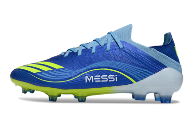 Messi x Adidas F50 Elite FG Firm Ground Soccer Cleats - Blue/Neon Yellow/Cyan Blue