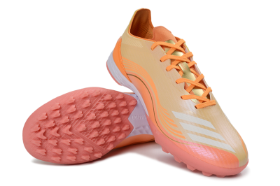 Messi x Adidas F50 Pro TF Artificial Turf Soccer Shoes - Orange/Coral Glow/Soft Peach