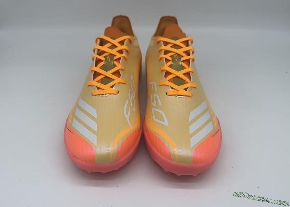 Messi x Adidas F50 Pro TF Artificial Turf Soccer Shoes - Orange/Coral Glow/Soft Peach