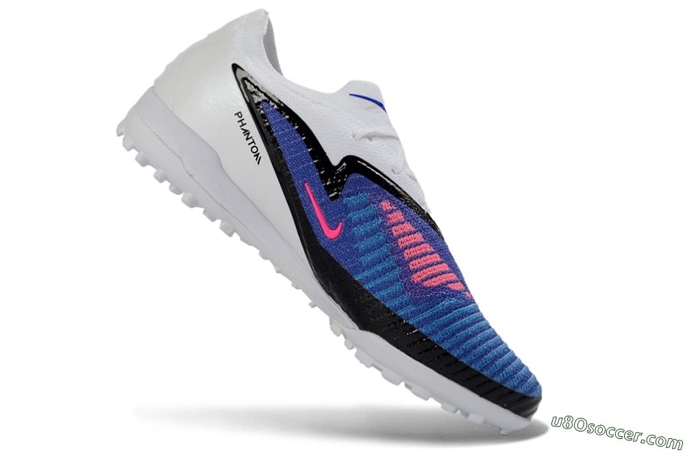 Nike Phantom 6 Elite Low TF Artificial Turf Soccer Shoes - Blue/Electric Blue/Pink Flash 5