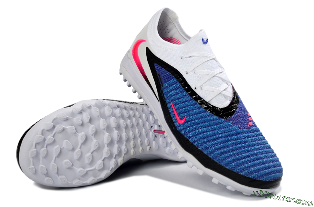 Nike Phantom 6 Elite Low TF Artificial Turf Soccer Shoes - Blue/Electric Blue/Pink Flash 4