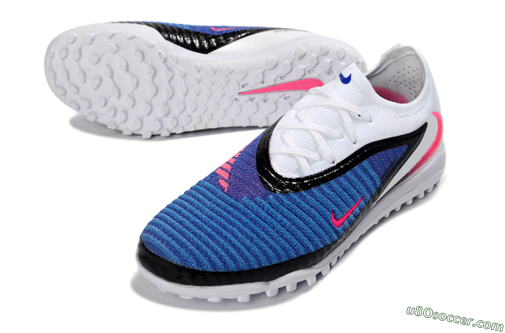 Nike Phantom 6 Elite Low TF Artificial Turf Soccer Shoes - Blue/Electric Blue/Pink Flash 3