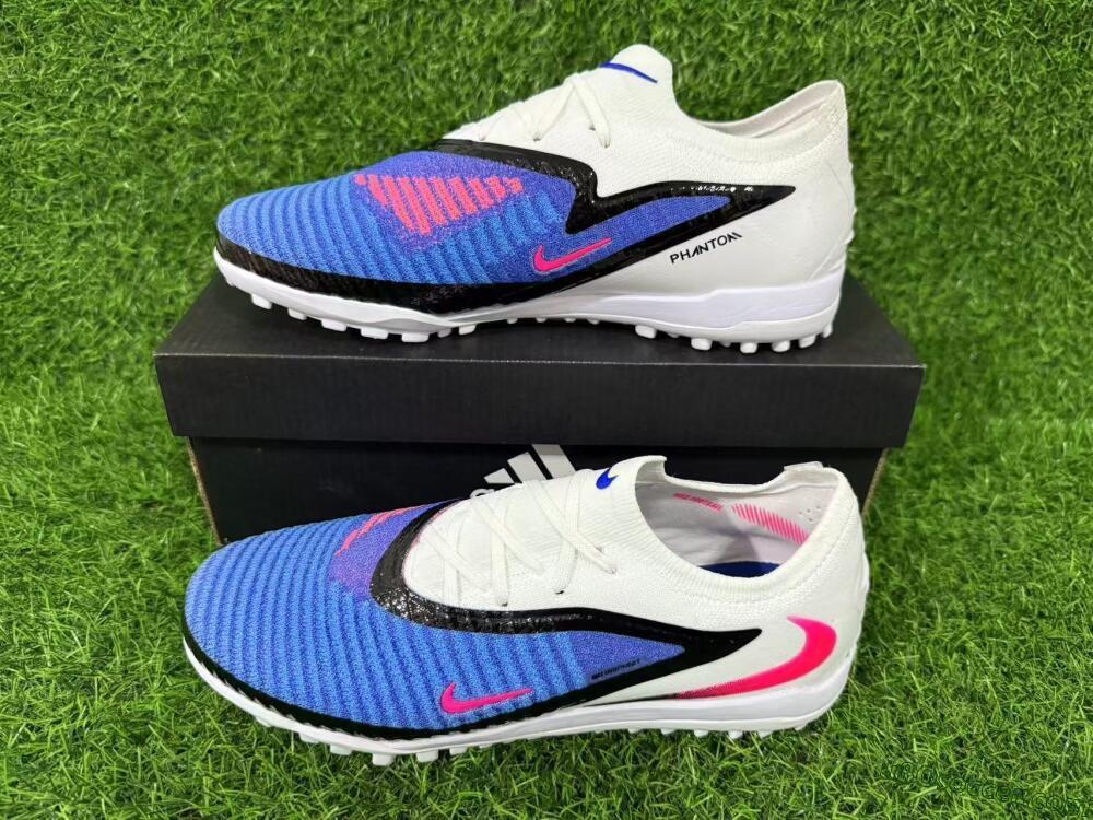 Nike Phantom 6 Elite Low TF Artificial Turf Soccer Shoes - Blue/Electric Blue/Pink Flash