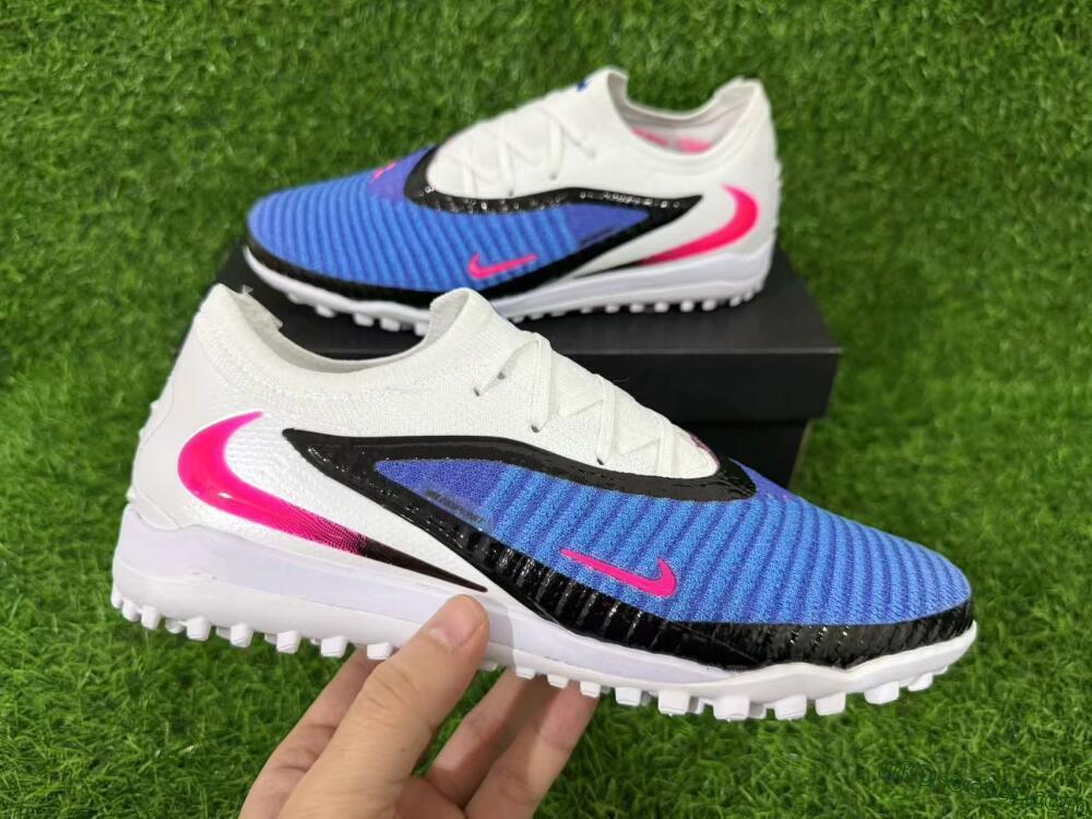 Nike Phantom 6 Elite Low TF Artificial Turf Soccer Shoes - Blue/Electric Blue/Pink Flash