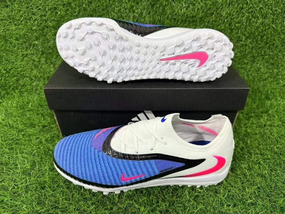 Nike Phantom 6 Elite Low TF Artificial Turf Soccer Shoes - Blue/Electric Blue/Pink Flash