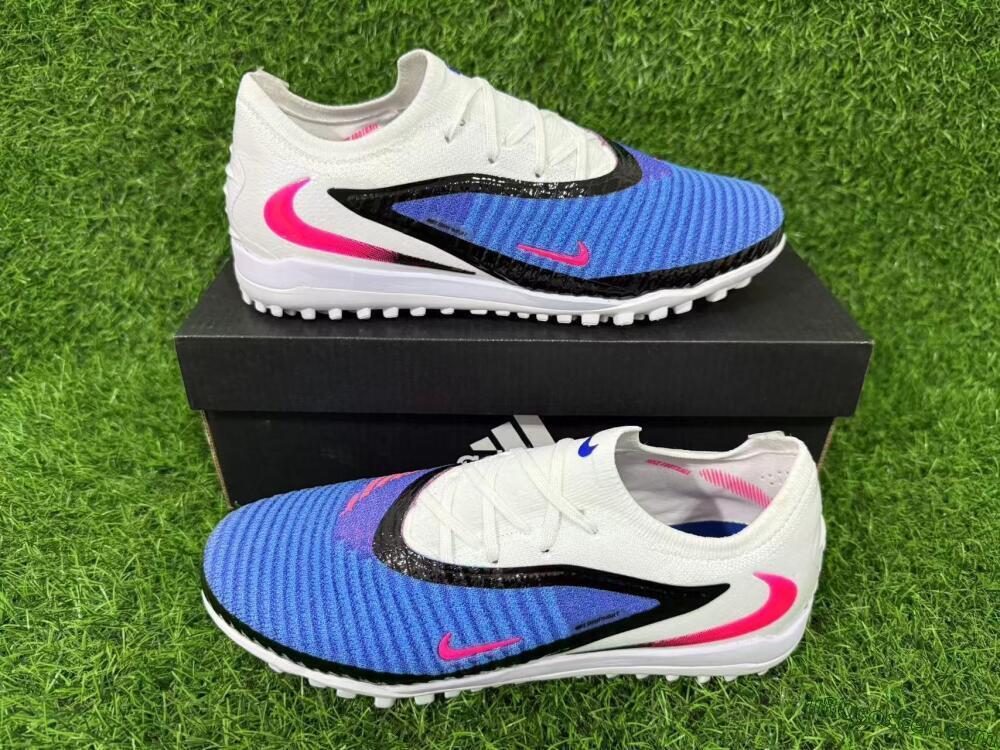 Nike Phantom 6 Elite Low TF Artificial Turf Soccer Shoes - Blue/Electric Blue/Pink Flash