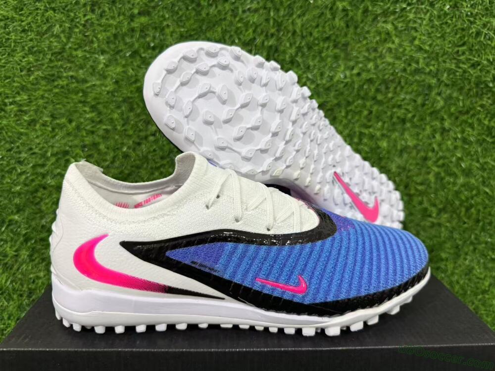 Nike Phantom 6 Elite Low TF Artificial Turf Soccer Shoes - Blue/Electric Blue/Pink Flash