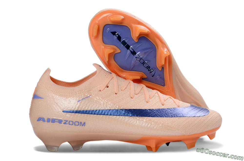Nike Air Zoom Mercurial Vapor 16 Elite FG Firm Ground Soccer Cleats - Peach/Navy Blue/Orange 1