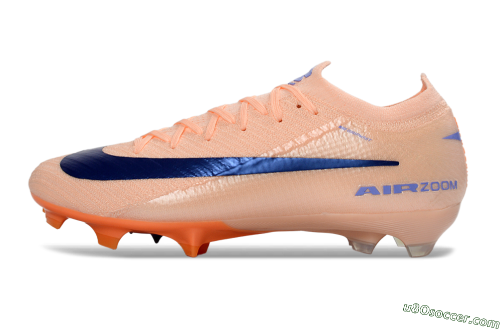 Nike Air Zoom Mercurial Vapor 16 Elite FG Firm Ground Soccer Cleats - Peach/Navy Blue/Orange 2