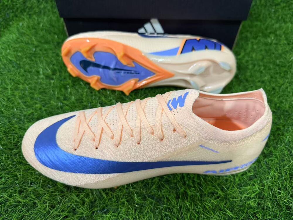 Nike Air Zoom Mercurial Vapor 16 Elite FG Firm Ground Soccer Cleats - Peach/Navy Blue/Orange