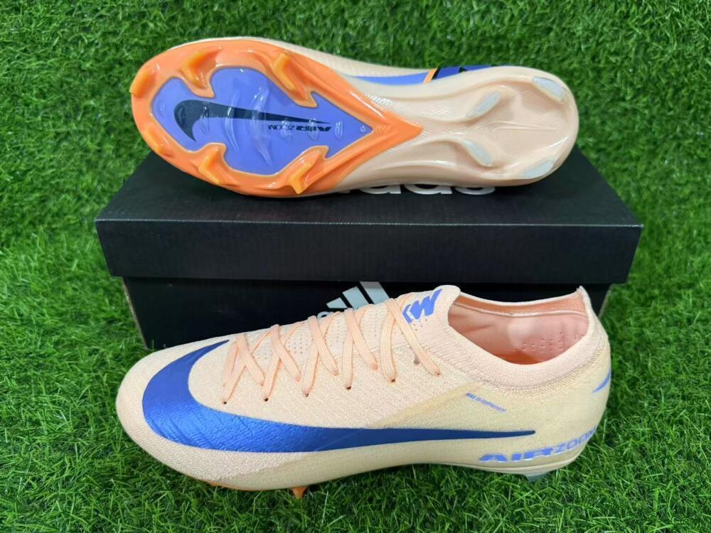 Nike Air Zoom Mercurial Vapor 16 Elite FG Firm Ground Soccer Cleats - Peach/Navy Blue/Orange