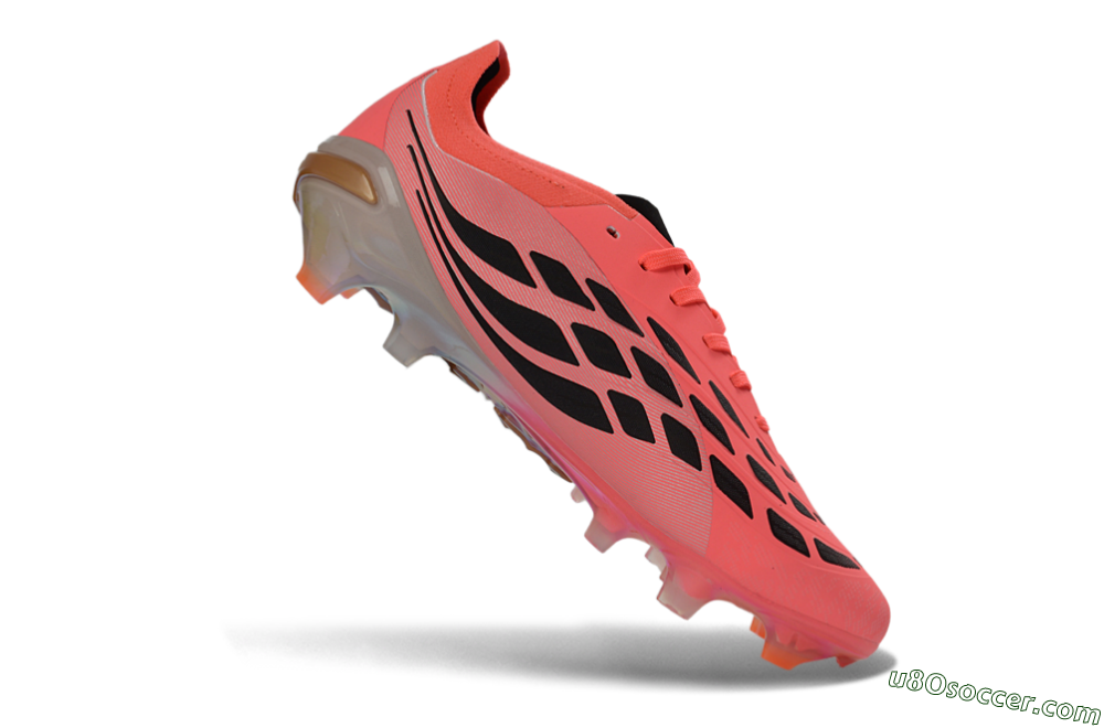Adidas Predator 26 Elite FG Firm Ground Soccer Cleats - Pink/Vibrant Coral/Steel Gray 5
