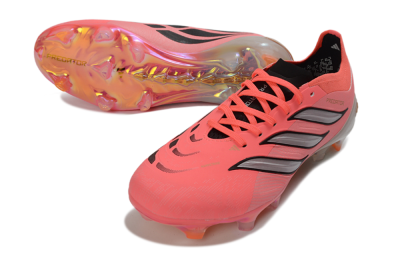 Adidas Predator 26 Elite FG Firm Ground Soccer Cleats - Pink/Vibrant Coral/Steel Gray