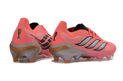 Adidas Predator 26 Elite FG Firm Ground Soccer Cleats - Pink/Vibrant Coral/Steel Gray