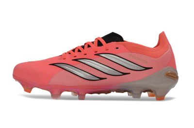 Adidas Predator 26 Elite FG Firm Ground Soccer Cleats - Pink/Vibrant Coral/Steel Gray
