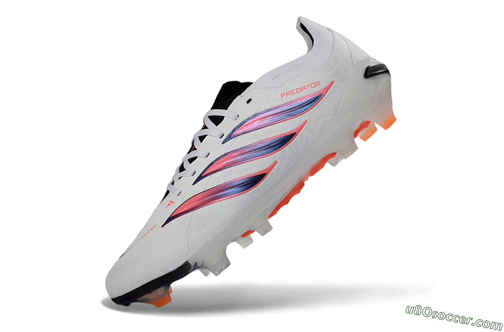 Adidas Predator 26 Elite FG Firm Ground Soccer Cleats - White/Electric Orange/Black 6
