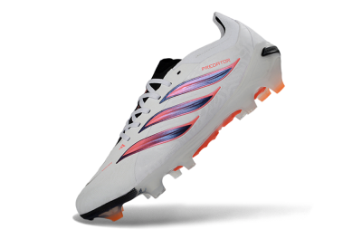 Adidas Predator 26 Elite FG Firm Ground Soccer Cleats - White/Electric Orange/Black