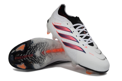 Adidas Predator 26 Elite FG Firm Ground Soccer Cleats - White/Electric Orange/Black