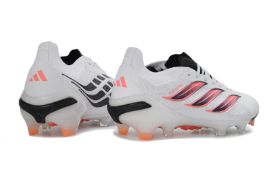 Adidas Predator 26 Elite FG Firm Ground Soccer Cleats - White/Electric Orange/Black
