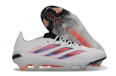 Adidas Predator 26 Elite FG Firm Ground Soccer Cleats - White/Electric Orange/Black