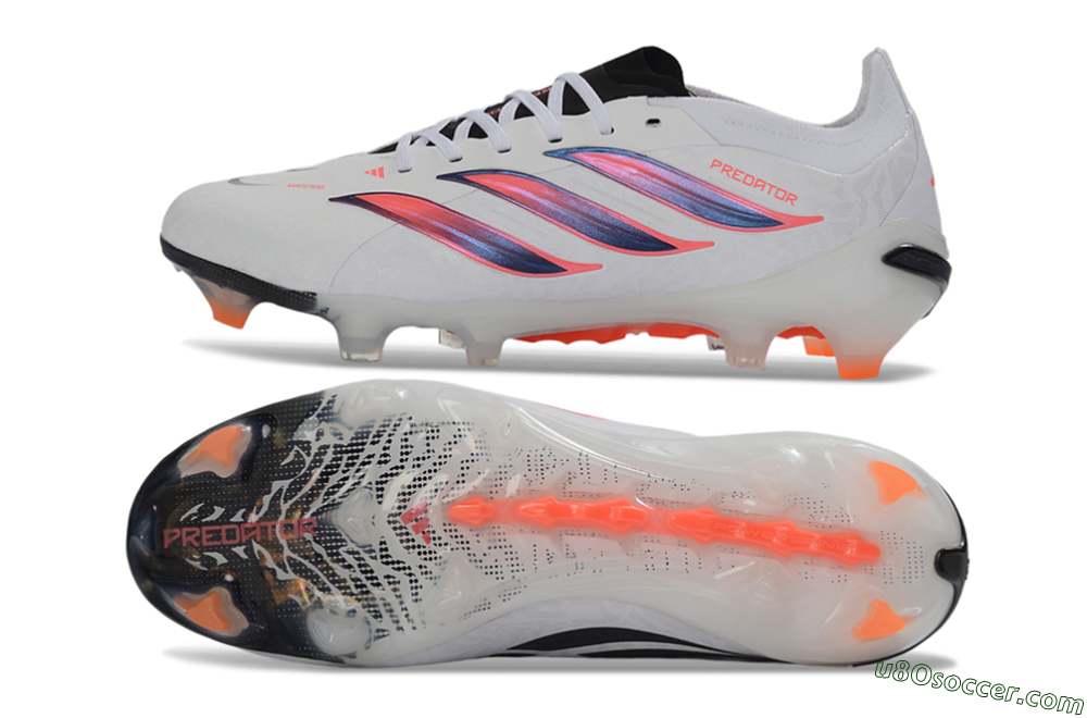 Adidas Predator 26 Elite FG Firm Ground Soccer Cleats - White/Electric Orange/Black 0