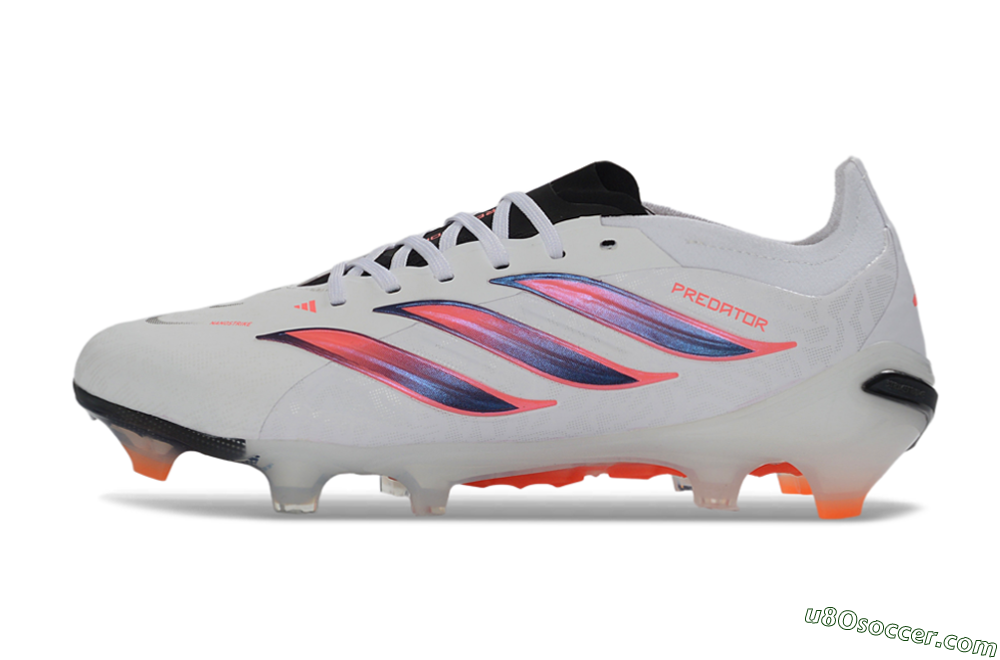 Adidas Predator 26 Elite FG Firm Ground Soccer Cleats - White/Electric Orange/Black 2
