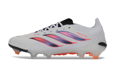 Adidas Predator 26 Elite FG Firm Ground Soccer Cleats - White/Electric Orange/Black