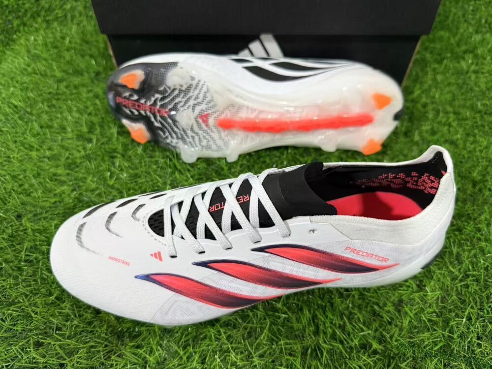 Adidas Predator 26 Elite FG Firm Ground Soccer Cleats - White/Electric Orange/Black