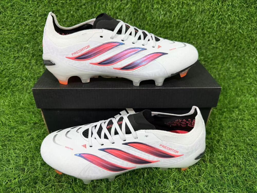 Adidas Predator 26 Elite FG Firm Ground Soccer Cleats - White/Electric Orange/Black