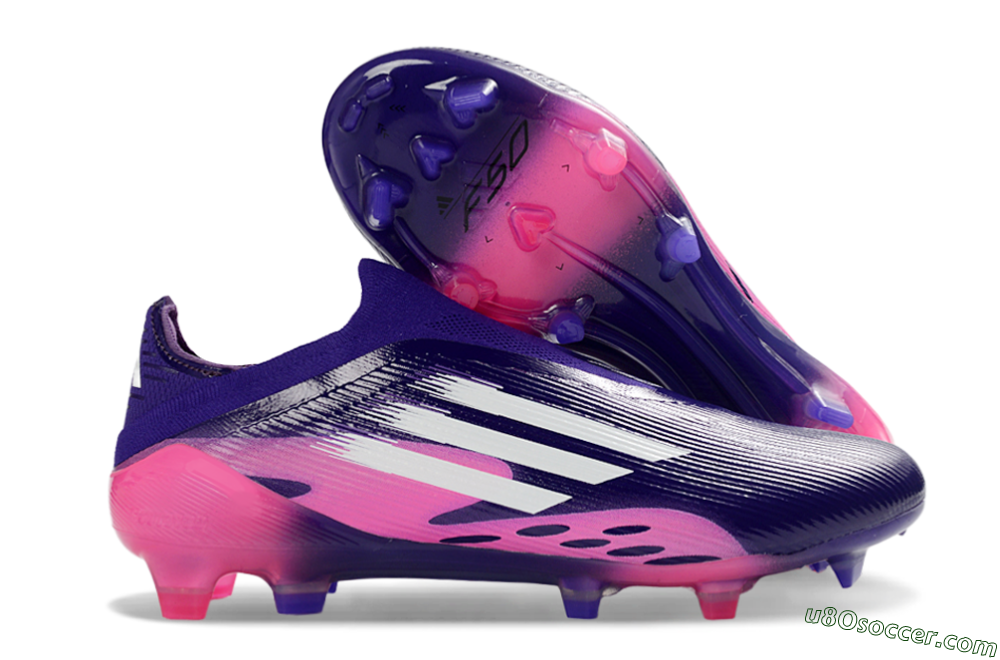 Adidas F50 Elite Laceless FG Firm Ground Soccer Cleats - Purple/Vibrant Pink/Deep Purple 1
