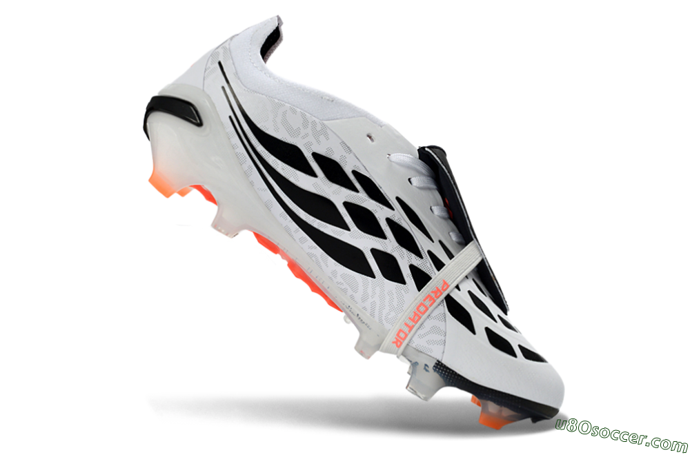 Adidas Predator 26 Elite Fold-Over Tongue FG Firm Ground Soccer Cleats - White/Electric Pink/Deep Purple 5