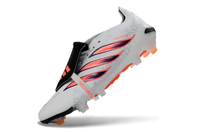 Adidas Predator 26 Elite Fold-Over Tongue FG Firm Ground Soccer Cleats - White/Electric Pink/Deep Purple