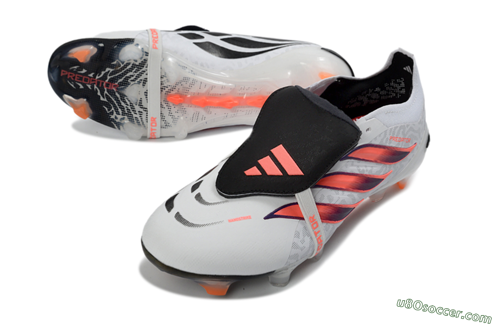 Adidas Predator 26 Elite Fold-Over Tongue FG Firm Ground Soccer Cleats - White/Electric Pink/Deep Purple 3