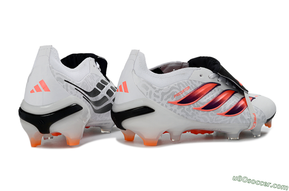Adidas Predator 26 Elite Fold-Over Tongue FG Firm Ground Soccer Cleats - White/Electric Pink/Deep Purple 7