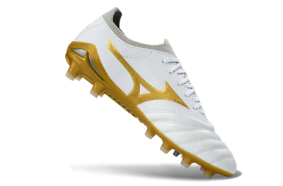 Mizuno Morelia Neo 3 FG Firm Ground Soccer Cleats - White/Gold/Gray
