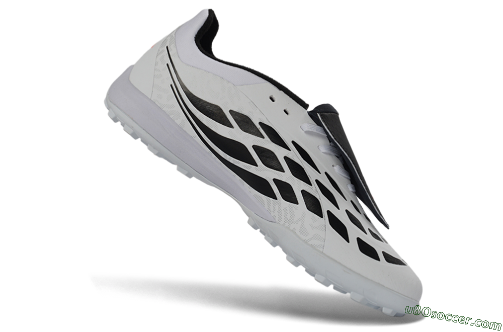 Adidas Predator 26 Elite Fold-Over Tongue TF Artificial Turf Soccer Shoes - White/Electric Pink/Deep Purple 5