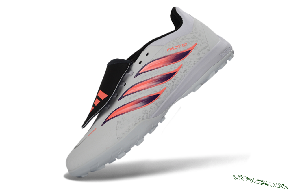 Adidas Predator 26 Elite Fold-Over Tongue TF Artificial Turf Soccer Shoes - White/Electric Pink/Deep Purple 6