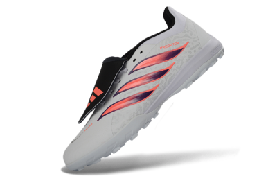 Adidas Predator 26 Elite Fold-Over Tongue TF Artificial Turf Soccer Shoes - White/Electric Pink/Deep Purple