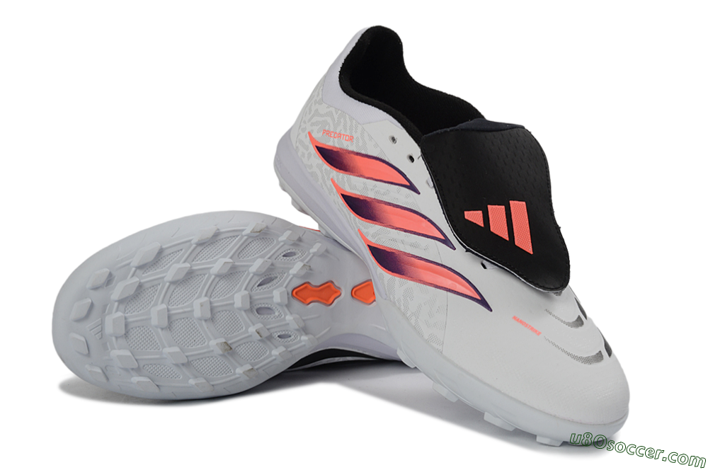 Adidas Predator 26 Elite Fold-Over Tongue TF Artificial Turf Soccer Shoes - White/Electric Pink/Deep Purple 4