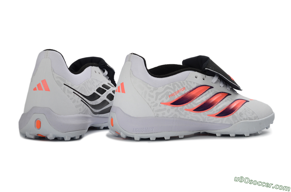 Adidas Predator 26 Elite Fold-Over Tongue TF Artificial Turf Soccer Shoes - White/Electric Pink/Deep Purple 7