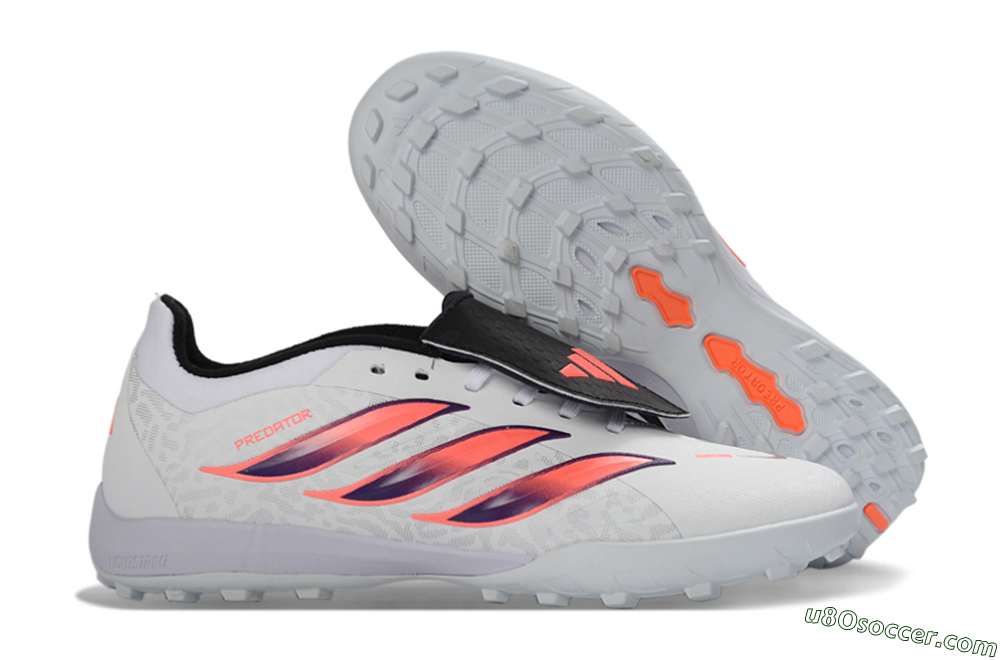 Adidas Predator 26 Elite Fold-Over Tongue TF Artificial Turf Soccer Shoes - White/Electric Pink/Deep Purple 1