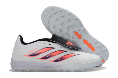 Adidas Predator 26 Elite Fold-Over Tongue TF Artificial Turf Soccer Shoes - White/Electric Pink/Deep Purple